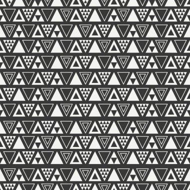 Üçgen ile geometrik çizgi tek renkli soyut hipster seamless modeli. Kağıt ambalaj. Karalama defteri. Yazdırın. Vektör çizim. Doğrusal arka plan. Tasarım, duvar kağıdı için grafik doku.