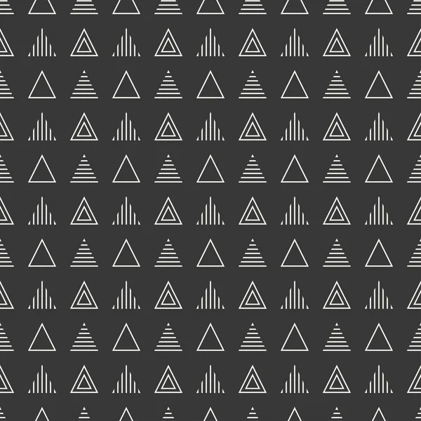 Línea geométrica monocromo patrón inconsútil hipster abstracto con triángulo. Papel de envolver. Scrapbook. Impresión. Ilustración vectorial. Antecedentes Textura gráfica para su diseño, papel pintado . — Archivo Imágenes Vectoriales