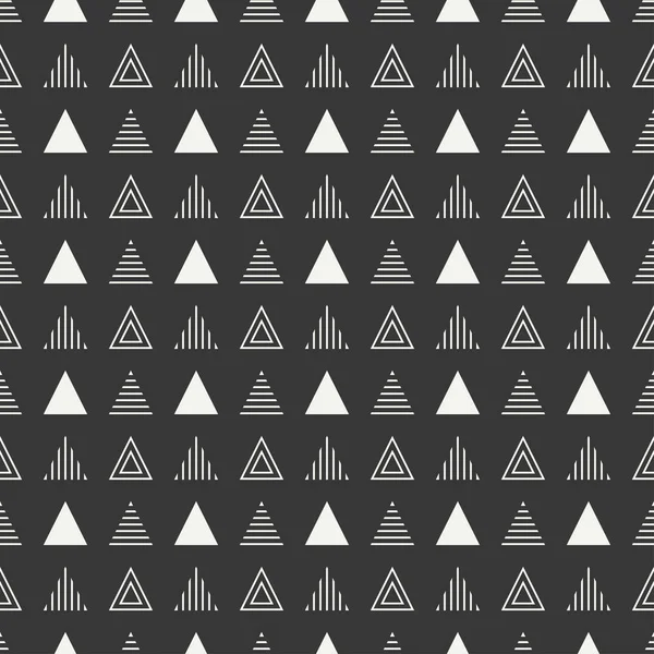 Geometrische Linie monochrom abstrakte Hipster nahtlose Muster mit Dreieck. Geschenkpapier. Sammelalbum. Druck. Vektorillustration. Hintergrund. grafische Textur für Ihr Design, Tapete. — Stockvektor