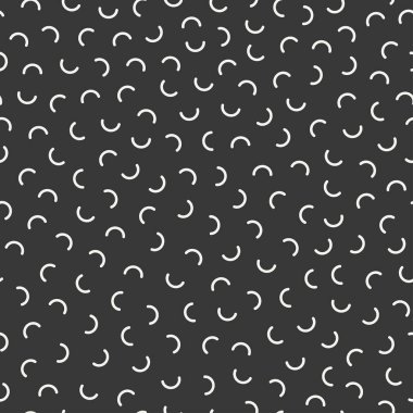 Retro memphis geometrik çizgi kesintisiz desenleri şekillendiriyor. Hippi moda 80-90'lı yılların. Soyut karmakarışık dokular. Siyah ve beyaz. Zikzak çizgiler. Memphis tarzı için yazdırma, Web sitesi, kumaş tasarımı, afişi.