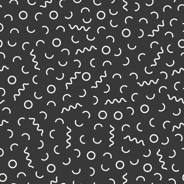 Ретро Мемфис геометрической линии формы бесшовные узоры. Хипстерская мода 80-90-х годов. Абстрактные фактуры. Черное и белое. Треугольник. Стиль Memphis для печати, веб-сайта, дизайна, плаката, открыток — стоковый вектор
