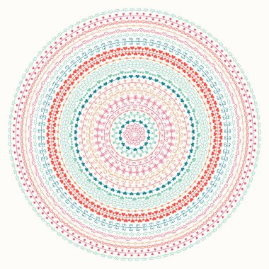 Mandala süsleme el çekilmiş. Geometrik desen. Çizgi kenarlık çerçeve tasarım öğesi. Karalamalar. Vektör çizim. Arka plan. Sevgililer günü vintage romantik desen yürekleri. Kına dövmesi. Daire Sanat