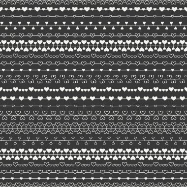 Elle çizilmiş romantik seamless modeli yürekleri. Sevgililer günü vintage romantik desen. Vektör çizim. Karalamalar. Arka plan. Kağıt ambalaj. Yazdırın. Grafik doku tasarım duvar kağıdı için.