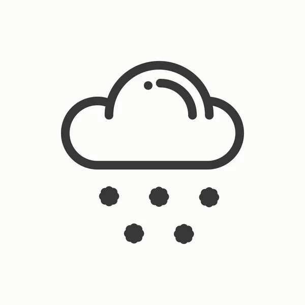 Cloud, sky, snow line simple icon. Weather symbols. Meteorology. Forecast design element. Template for mobile app, web and widgets. Vector linear icon. Isolated illustration. Flat sign. Snowflake Logo — Stock Vector