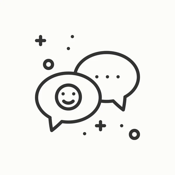 Speech bubble line icon. Conversation chat dialog message question. Thin linear party basic element. Vector simple design. Illustration. Flat symbols, sign. — Stock Vector