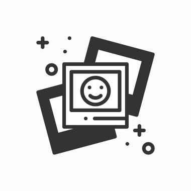 Satırı anahat simgesi fotoğraf. Fotoğraf, resim, fotoğraf, anlık görüntü işareti. Vektör basit doğrusal tasarımı. Resimde. Düz sembolleri. İnce öğesi.