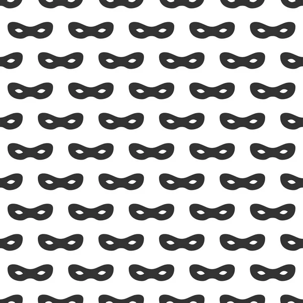 Seamless pattern with mask. Black and white carnival simple design. Superhero mask. Traditional venetian festive carnival icon. Masquerade. Vector illustration. Background. Texture. Symbols pictogram — Stock Vector