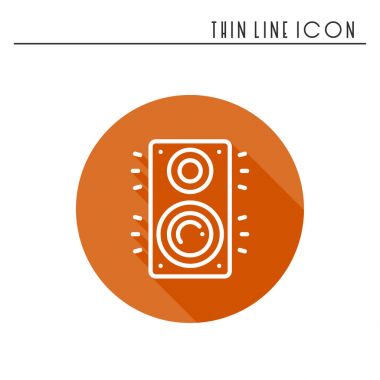 Müzik sütun ses hoparlör simgesi. Stereo müzik ses sistemi sinema sütun. Satırı parti öğesi simgesi. Vektör Lineer tasarım. Resimde. Semboller, işareti.