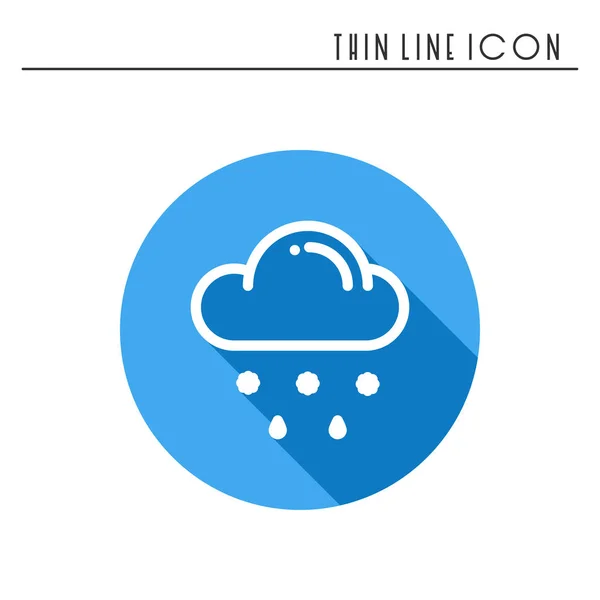 Cloud, sky, rain, line simple icon. Weather symbols. Meteorology. Forecast design element. Template for mobile app, web and widgets. Vector linear icon. Isolated illustration. Flat sign. Logo. — Stock Vector