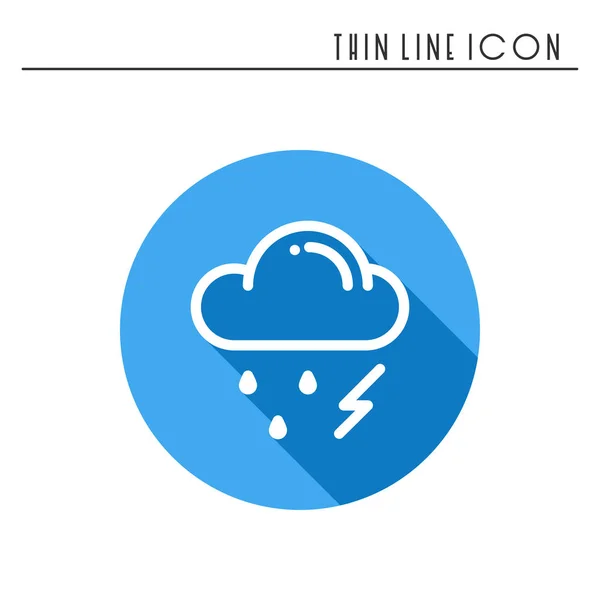 Cloud, sky, rain, storm line simple icon. Weather symbols. Meteorology. Forecast design element. Template for mobile app, web and widgets. Vector linear icon. Isolated illustration. Flat sign. Logo. — Stock Vector