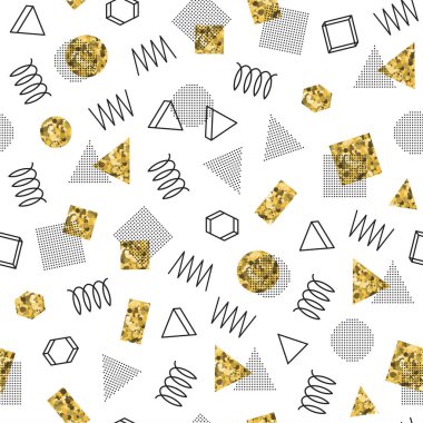 Retro memphis geometrik çizgi kesintisiz desenleri şekillendiriyor. Hippi moda 80-90'lı yılların. Soyut karmakarışık dokular. Siyah ve beyaz. Zikzak çizgiler. Üçgen. Memphis tarzı için yazdırma, Web sitesi, tasarımı, afişi.