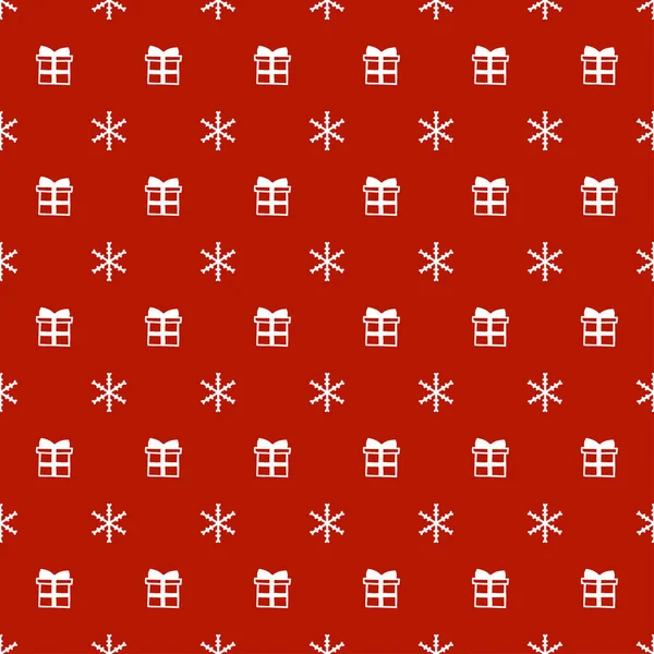 크리스마스 새 해 눈송이 선물 현재 완벽 한 패턴입니다. 휴일 배경입니다. 크리스마스 겨울 유행 장식입니다. 축제 텍스처입니다. 손으로 그린 벡터 일러스트 레이 션. 스노우 패턴입니다. 선물 포장지. — 스톡 벡터