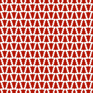 Yılbaşı yeni yıl Noel ağacı ile seamless modeli. Tatil arka plan. Noel ağacı. Xmas Kış moda doodle dekorasyon. Festival doku. El vektör çizim çekilmiş. Hediye kağıt ambalaj.