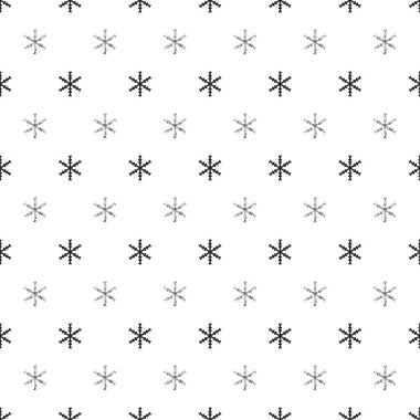 Noel Yılbaşı kar taneleri ile seamless modeli. Tatil arka plan. Gümüş kar tanesi. Xmas kış dekorasyonu. Gümüş doku. El vektör çizim çekilmiş. Kar desen. Hediye kağıt ambalaj.