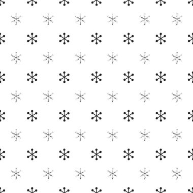 Noel Yılbaşı kar taneleri ile seamless modeli. Tatil arka plan. Gümüş kar tanesi. Xmas kış dekorasyonu. Gümüş doku. El vektör çizim çekilmiş. Kar desen. Hediye kağıt ambalaj.