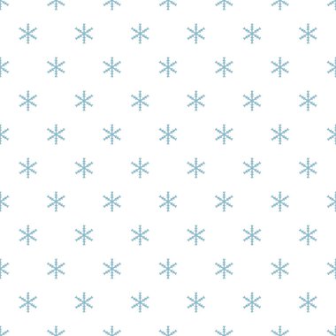 Noel Yılbaşı kar taneleri ile seamless modeli. Tatil arka plan. Kar taneleri. Xmas kış mavi dekorasyon. Festival doku. El vektör çizim çekilmiş. Kar desen. Hediye kağıt ambalaj.