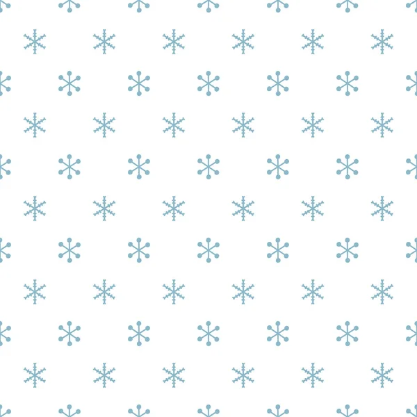 Patrón sin costuras de Navidad Año Nuevo con copos de nieve. Fondo de vacaciones. Copos de nieve. Decoración azul invierno de Navidad. Textura festiva. Ilustración vectorial dibujada a mano. Patrón de nieve. Papel de regalo de envolver . — Vector de stock