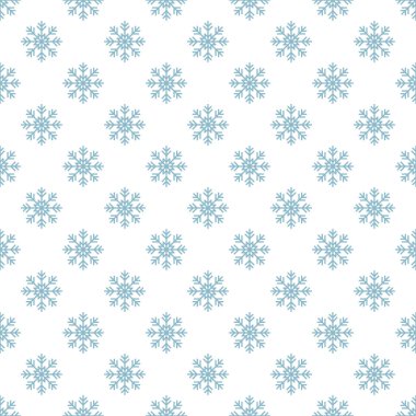 Noel Yılbaşı kar taneleri ile seamless modeli. Tatil arka plan. Kar taneleri. Xmas kış mavi dekorasyon. Festival doku. El vektör çizim çekilmiş. Kar desen. Hediye kağıt ambalaj.