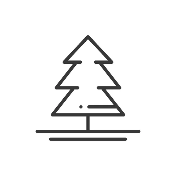 クリスマス ツリーの細い線のアイコン。小ぎれいななもみ。新年祝賀会の概要は、ピクトグラムを装飾されています。クリスマス冬要素。ベクトル簡単なフラット直線的なデザイン。ロゴの図。シルエットのシンボル. — ストックベクタ