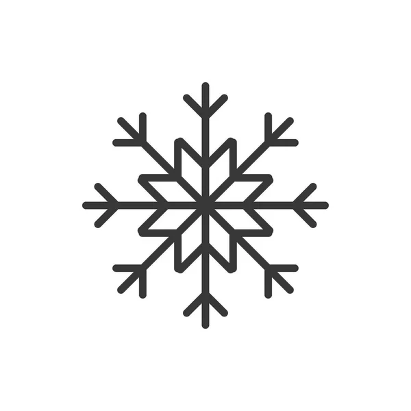 Snowflake ícone linha fina. O esboço de celebração de Ano Novo decorado pictograma. Elemento de inverno de Natal. Vector design linear plana simples. Ilustração do logotipo. Símbolos de silhueta . — Vetor de Stock