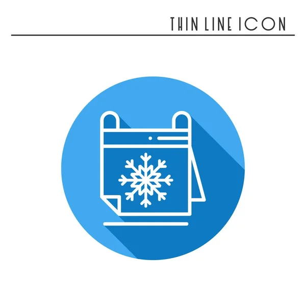 Winter calendar line icon. Reminder, party time, date. Christmas New Year celebration. Thin linear basic xmas element icon. Vector simple flat design. Logo illustration. Symbol pictogram outline sign. — Stock Vector