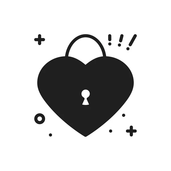 Heart lock line icon. Love sign and symbol. Love, couple, relationship, dating, wedding, holiday, romantic amour tattoo theme. Heart shape. — Stock Vector