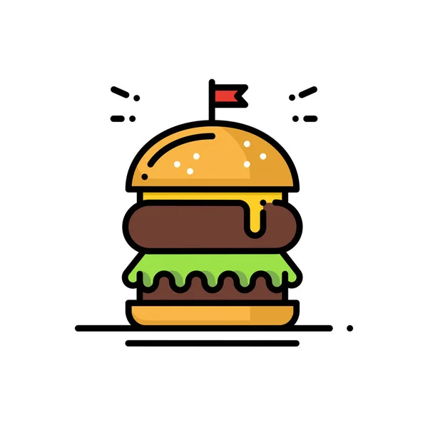 Icône de ligne Burger. Signe et symbole du hamburger. Restauration rapide . — Image vectorielle