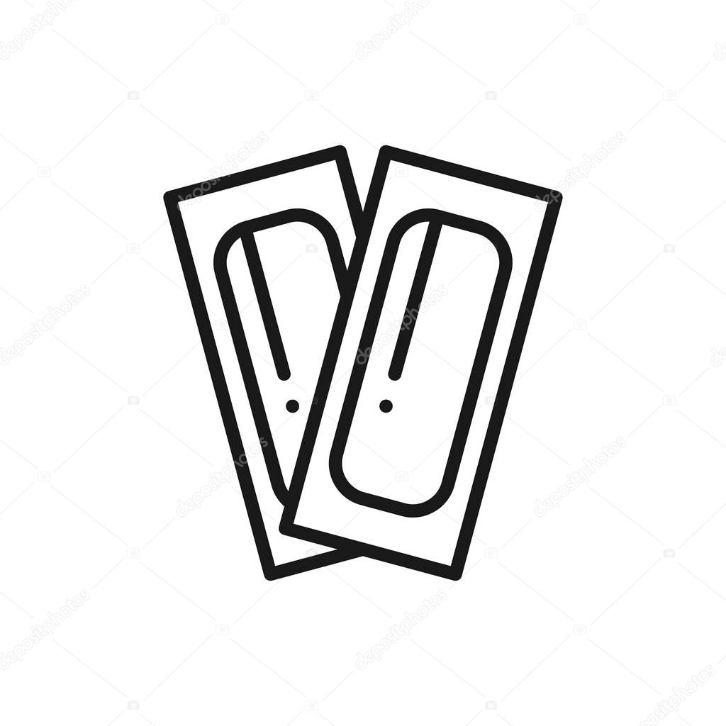 Wax strips line icon. Hair removal method. Waxing