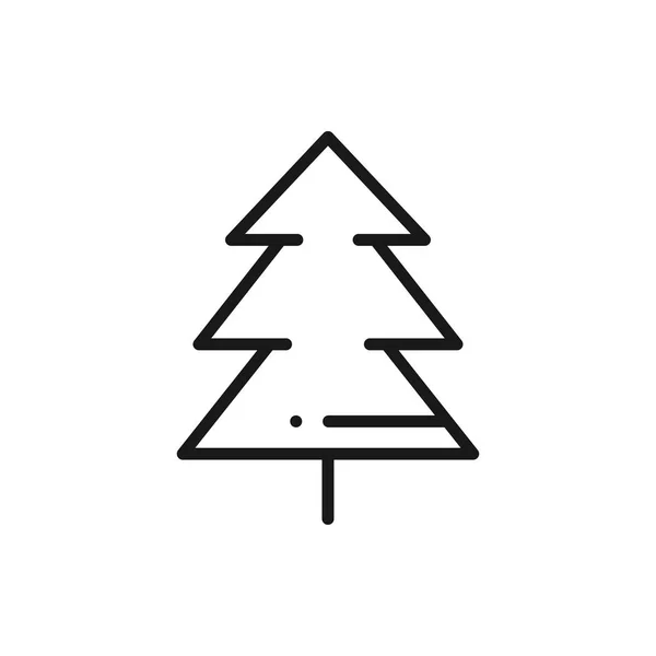 Fir Tree Line Icon. Spruce Forest. Hiking Sign and Symbol. — Stock Vector