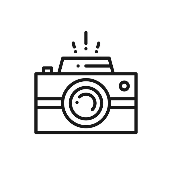 Icône de ligne de caméra. Logo de la photographie. Appareil photo numérique . — Image vectorielle
