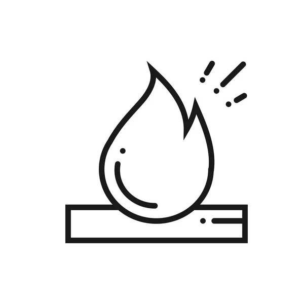 Bonfire rad ikon. Lägereld med ved tecken och Symbol. Eld. — Stock vektor