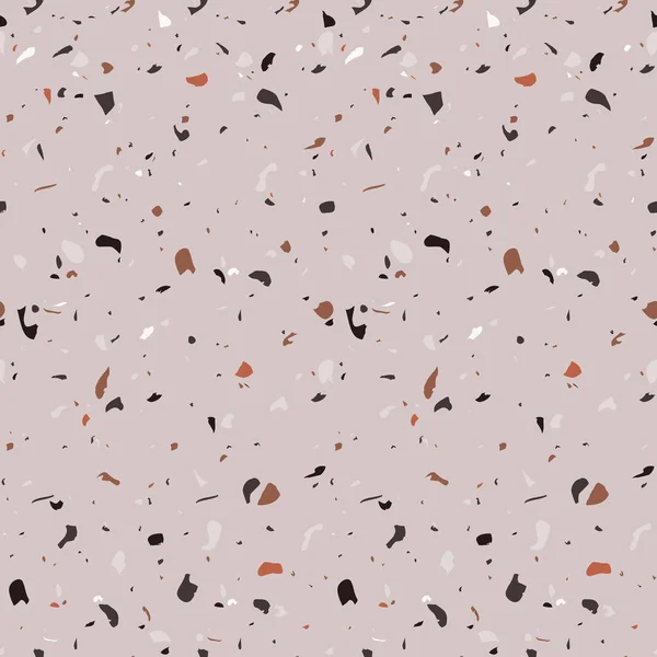 Terrazzo répétant motif sans couture. Texture composée de pierre naturelle, verre, quartz, béton, marbre, quartz. Type italien classique de plancher. Texture de fond. Design en marbre. Illustration vectorielle . — Image vectorielle