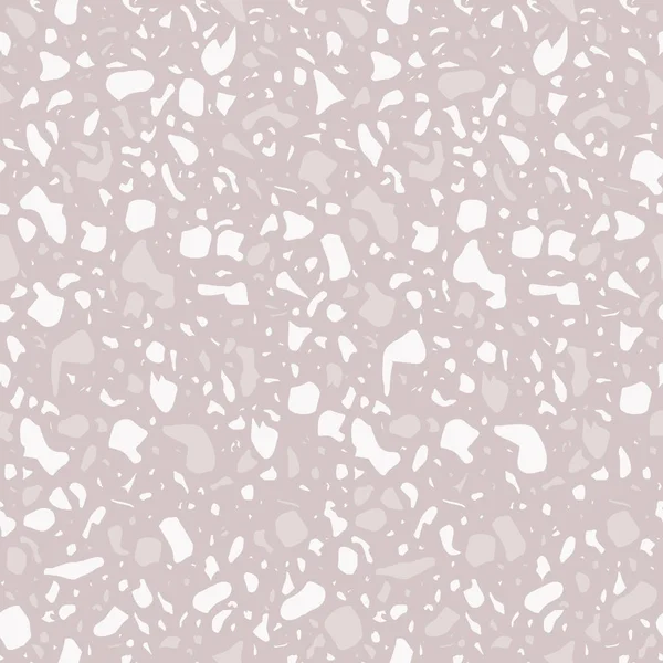 Terrazzo upprepar sömlöst mönster. Konsistens bestående av natursten, glas, kvarts, betong, marmor, kvarts. Klassisk italiensk typ av golv. Bakgrundskonsistens. Marmordesign. Vektorillustration. — Stock vektor