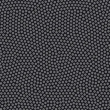 Küçük siyah daireleri olan kusursuz bir desen. Minimalist noktalar. Siyah ve beyaz vektör dokusu.