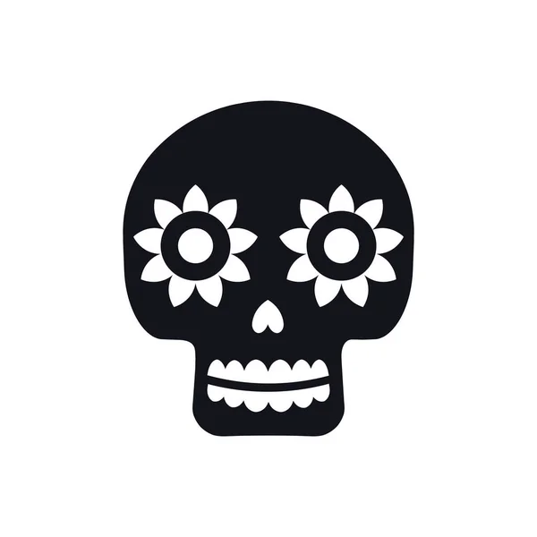 Cráneo mexicano de azúcar para la fiesta de Dia De Los Muertos. Diseño tradicional mexicano de Halloween para el Día de los Muertos. Adorno de México . — Vector de stock