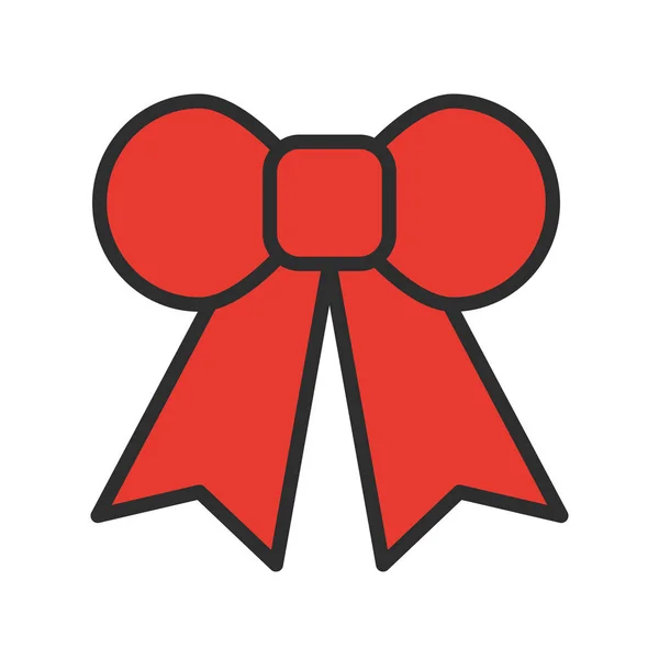 Icono de línea de arco de regalo rojo. Ilustración vectorial. Símbolos de cinta simples. Cinta adhesiva . — Vector de stock