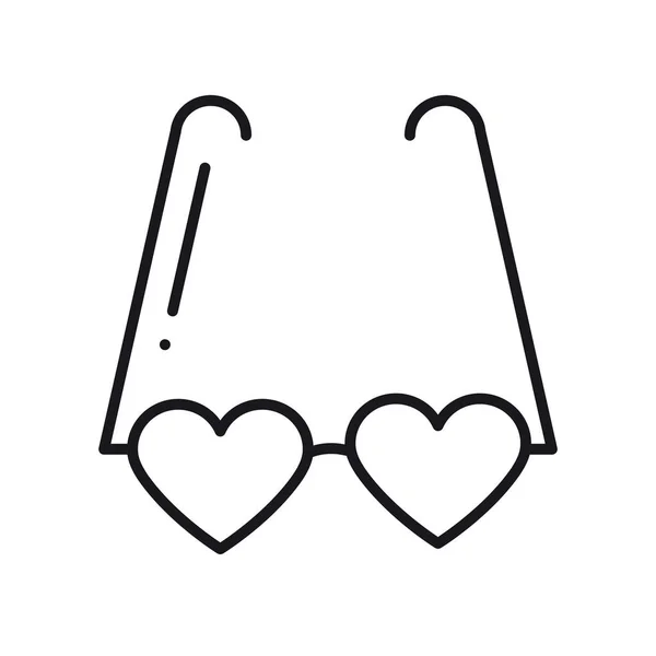 Gläser. Brillensymbol in Herzform. Happy Valentine Day Zeichen und Symbol. Liebe, Paar, Beziehung, Urlaub, romantisches Liebesthema. — Stockvektor