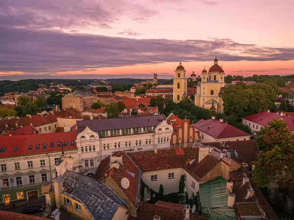 Vilnius, Lituania: veduta aerea dall'alto della città vecchia — Foto Stock