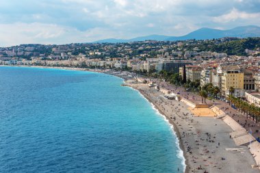 Nice, Fransa: eski şehir andpromenade des Anglais, üstten görünüm