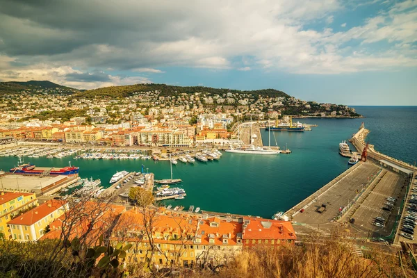 Niza, Francia: vista panorámica del puerto — Foto de Stock