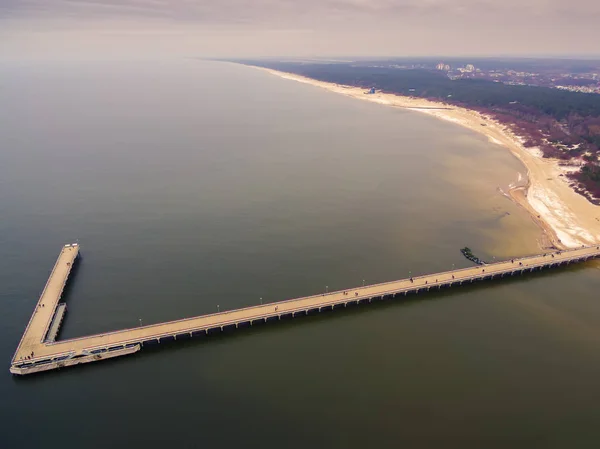 Palanga, Lituanie : vue aérienne du pont maritime — Photo