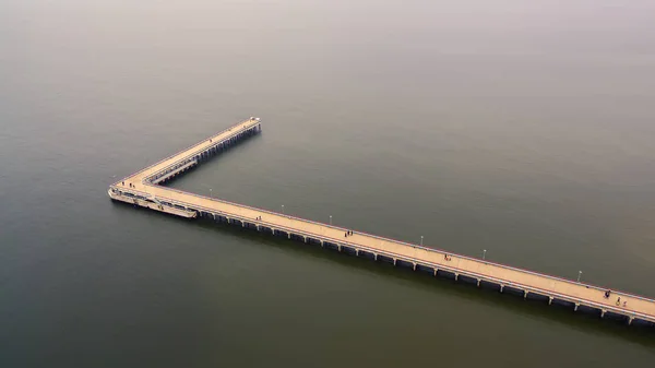 Паланга, Литуания: вид с воздуха на Морской мост — стоковое фото