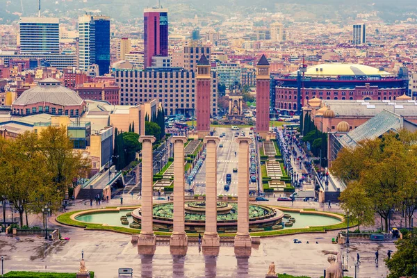 Vista aérea superior de Barcelona, Catalunha, Espanha — Fotografia de Stock
