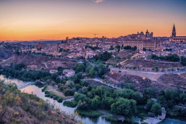 Toledo, İspanya tarihi sermaye city hava Üstten Görünüm