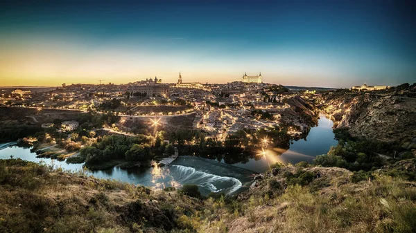 Aerial top view of Toledo, historical capital city of Spain — Stock Photo, Image