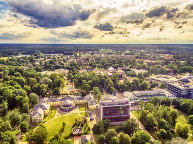 Litvanya, Baltık Ülkeleri: Hava Uav görünümünü Druskininkai, Nemunas Nehri üzerinde bir kaplıca kenti