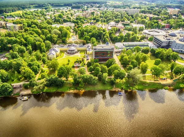 Lituania, Estados bálticos: vista aérea de Druskininkai, una ciudad balneario en el río Nemunas —  Fotos de Stock