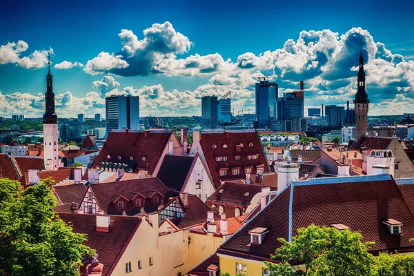 Tallinn, Estonya: eski şehir'deki hava Üstten Görünüm — Stok fotoğraf