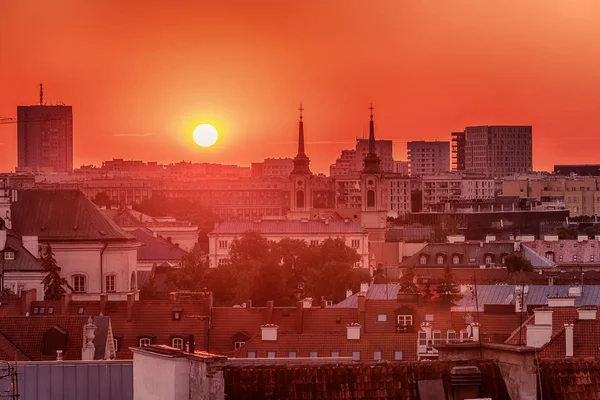 Warsaw, Poland: aerial view of downtown — Stock Photo, Image