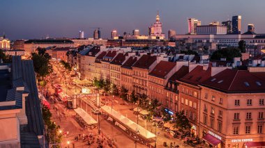 Varşova, Polonya, 5 Ağustos, 2017: eski şehir, Krakowskie Predmiescie